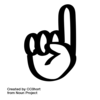 hand-drawn index finger pointing up