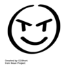 hand-drawn mischievous face icon